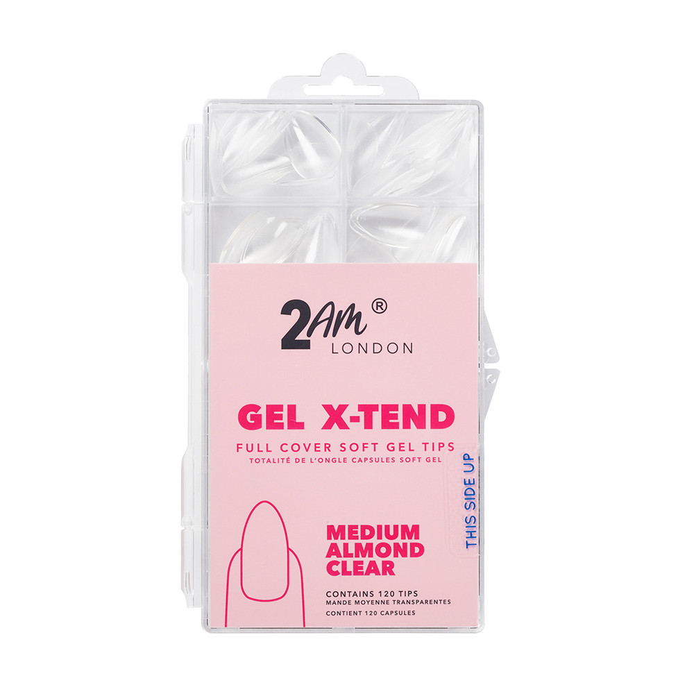 Gel X-Tend Soft Gel Tips - Medium Almond Clear