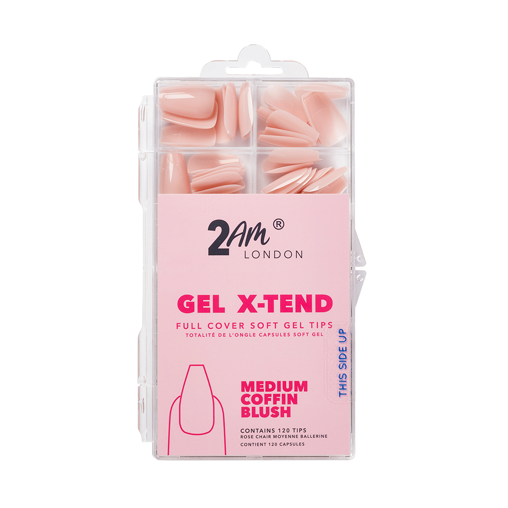 Gel X-Tend Soft Gel Tips - Medium Coffin Blush