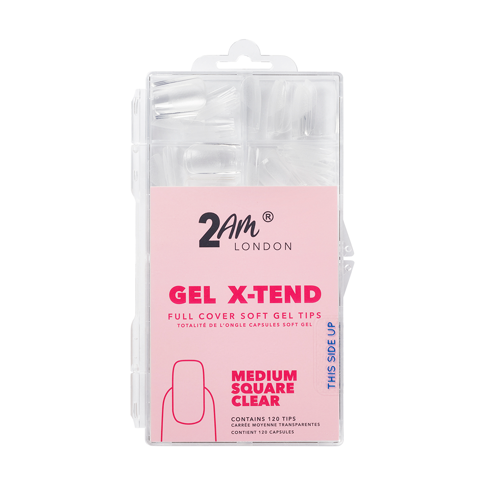 Gel X-Tend Soft Gel Tips - Medium Square Clear