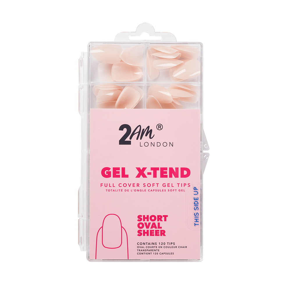 Gel X-Tend Soft Gel Tips - Short Oval Sheer
